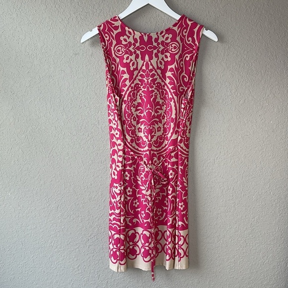 INC International Concepts Pink and Tan Floral Pint Sleeveless Mini Dress Size M - Picture 4 of 10